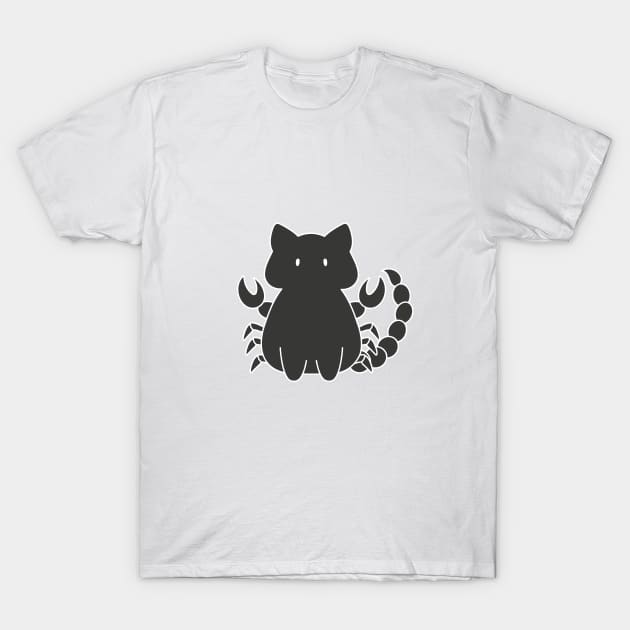 Scorpio Cat Zodiac Sign (Black and White) T-Shirt by artdorable